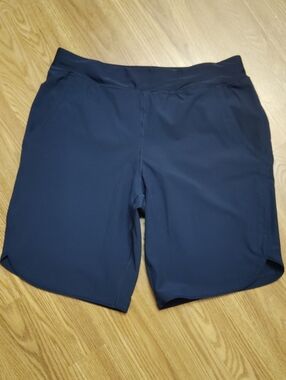 Lands’ End SunShade Swim Board Shorts with Panty Navy Blue Size 12 Bermuda Short